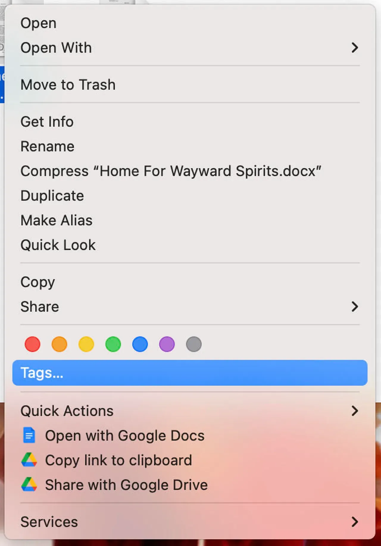 Finder's limited metadata options