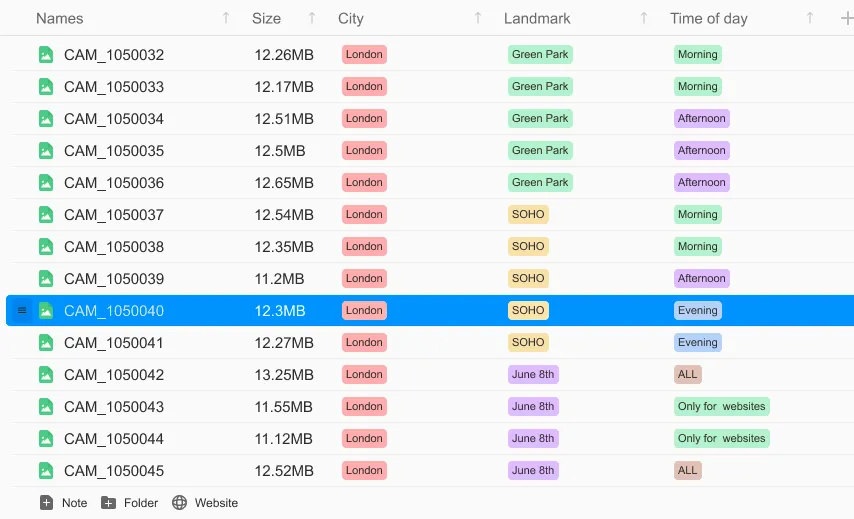 Tokie's custom metadata system