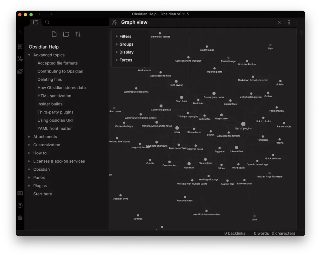 obsidian's ui
