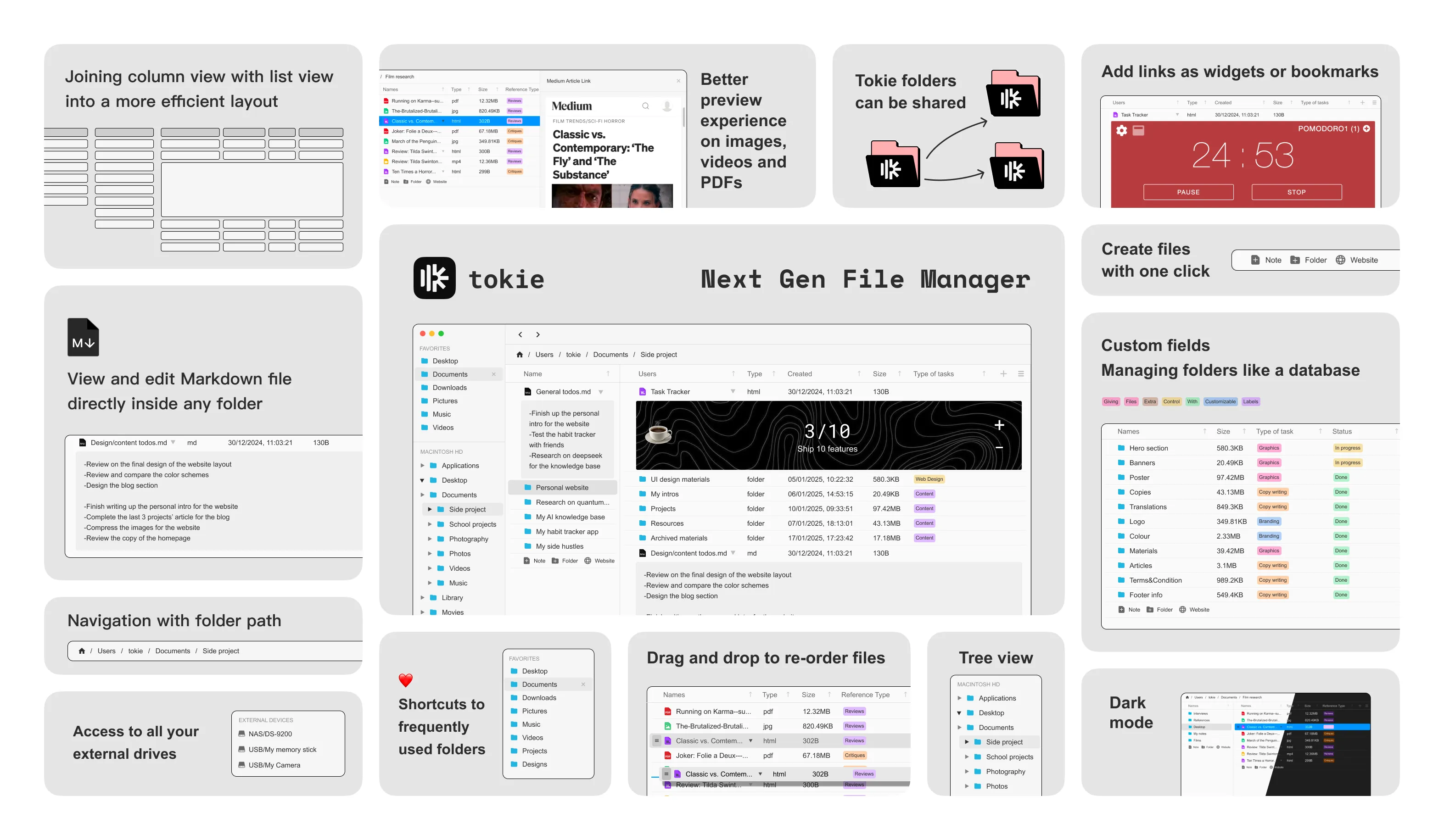 all tokie features in one image