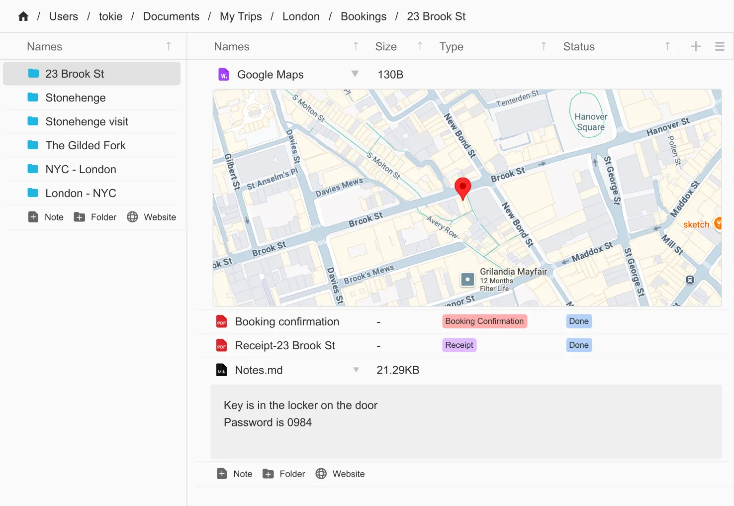Tokie Travel Plan aribnb booking documents