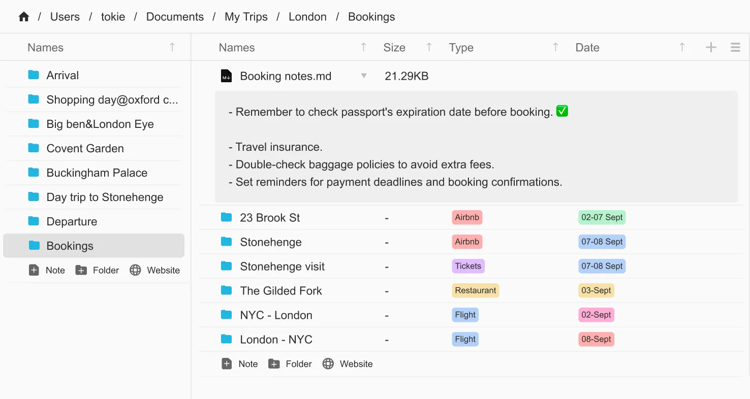 Tokie Travel Plan booking management