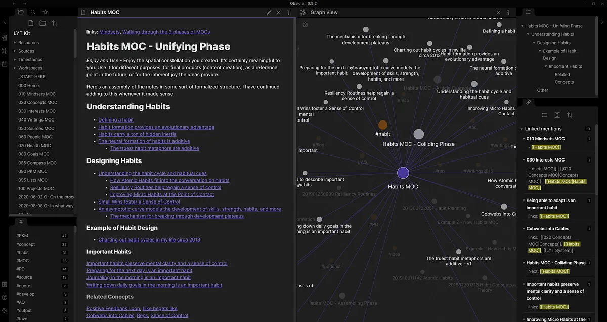 Obsidian interface