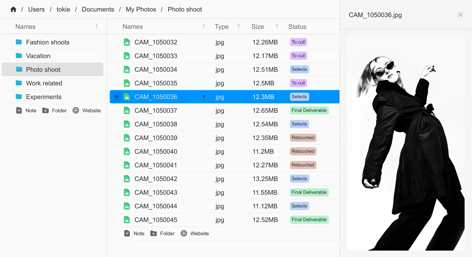 tokie photo tagging for editing workflow